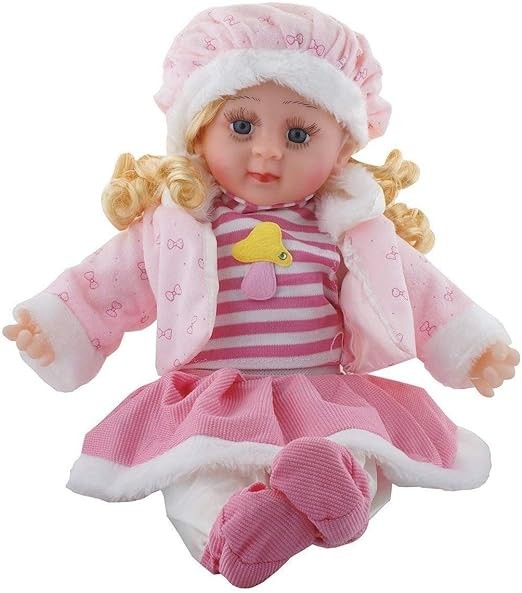 Kidsgallerynx | Singing Songs and Poem Baby Girl Doll - Big Size Original - Plush Soft Clothing - 40 cm (Colour and Dress as per Stock)
