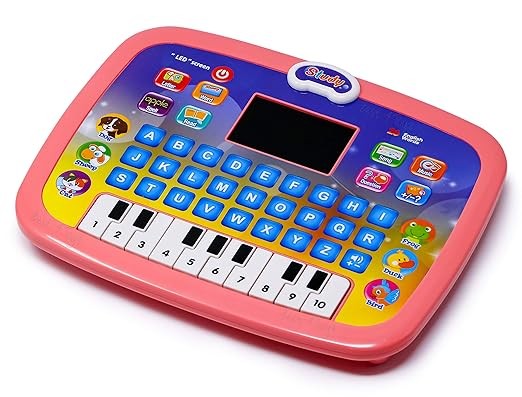 Kidsgallery | Educational Learning Computer for Kids, LED Display with Music, Alphabat ABC & 123 Learning Computer for Kids- Pink