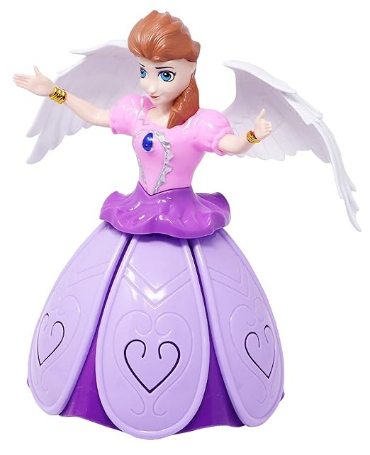 Kidsgallerynx | Dancing Doll Princess Musical 360 Degree Rotating Angel Girl Flashing Lights with Music Sound Toy for Kids (Pink Angle Doll) Random Design Dispatch