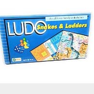 EKTA Ludo, Snakes & Ladders Best Size Laminated Hard Board Family Entertainer (Blue), Little Kid