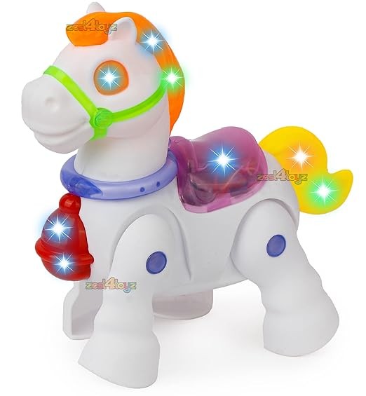 Kidsgallerynx |  Musical Toy Battery Operated Cute Walking Pony with Lights and Sound,Walking Animals Toys for Kids Age 1 2 3 4 5 6 (Pack of 1)