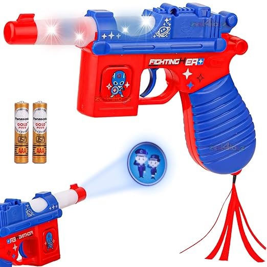 Kidsgallerynx | Projector Toy Gun with Realistic Sound, Telescope and Light Effect | Musical Toy Gun for Kids, Assorted Colour