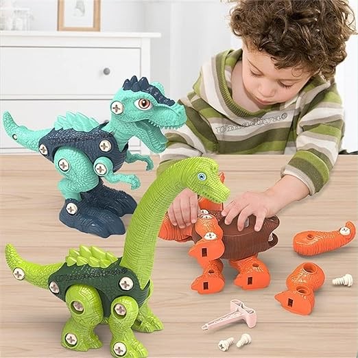 Kidsgallerynx | Take Apart Dinosaur Toys, Pack of 3 Dinosaurs with Screwdrivers