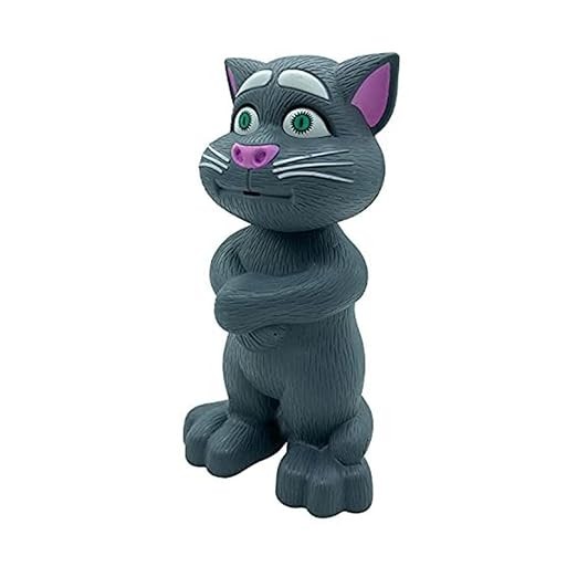 Kidsgallerynx | Intelligent Talking Tom Cat, Speaking Robot Cat Repeats What You Say, Touch Recording Rhymes and Songs, Musical Cat Toy for Kids, 3+ Years (Grey)