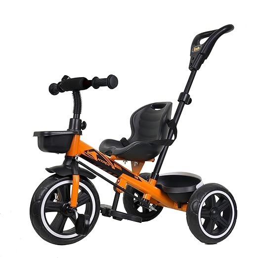 Kidsgallerynx | RX-500 Plug N Play Trike /Baby Tricycle With Parental Control, Cushion Seat And Seat Belt For 12 Months To 48 Months Boys/Girls/Carrying Capacity Upto 30kgs (Orange) Proudly MADE IN IN
