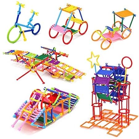 Kidsgallerynx |  200 Stick Building Blocks Assembly Colorful Straw Toy for Kids