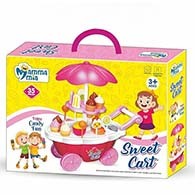 NOVELTY Mamma Mia Sweet Cart Ice Cream Kitchen Play Cart for Kids and Toddlers | Educational Icecream Truck Toy Cart for Kids, Pretend Play Ice Cream parlour for Kids Girls 3 Years+