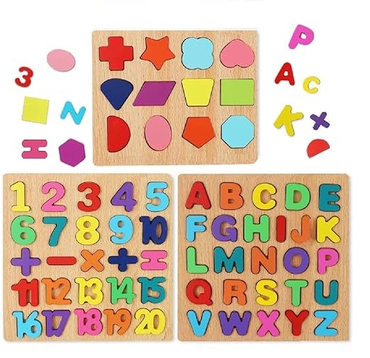 Kidsgallerynx | Learning Educational Board for Kids, Puzzle Toys for 2 Years Old Boys & Girls (Alphabets, Numbers & Shapes) (ABC, Numbers & Shapes)