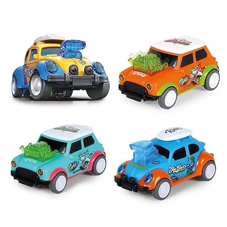 Kidsgallerynx | Royal Pack of 2 Bobbing Dancing Car Push and Go Play Set Friction Powered Vehicles for Babies Toddlers Kids Boys Girls