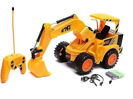 Kidsgallerynx | Wire Less Remote Control Rotate Excavator & Bulldozer Construction Vehicle Toy Construction Power Monster Truck (Power Excavator)