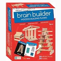 EKTA brain builder wooden building planks (set-2)- Multi color