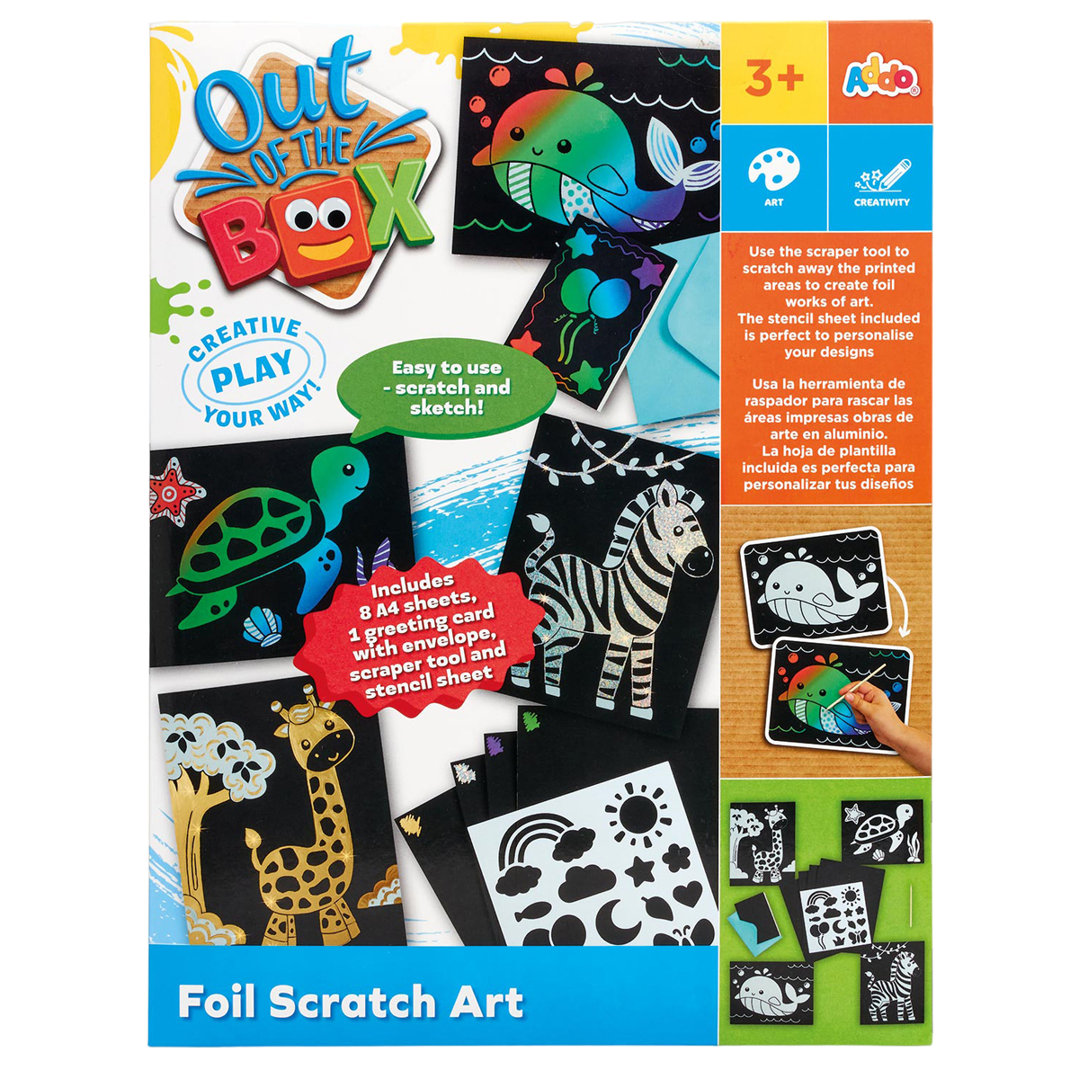 Kidsgallerynx Foil Rainbow Scratch Art Set