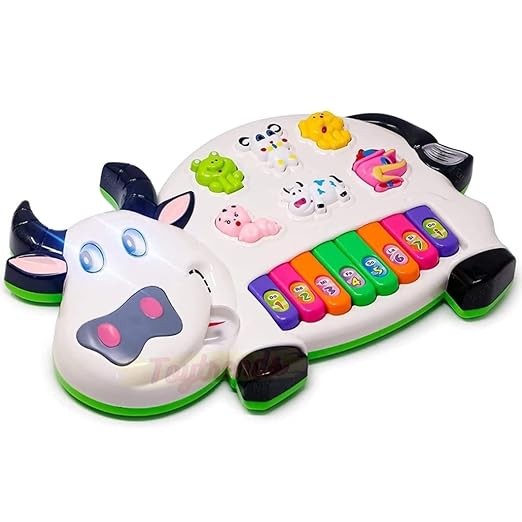 Kidsgallerynx |  Toytrends Cow Musical Piano with 3 Modes, Flashing Lights & Wonderful Animal Sound Music