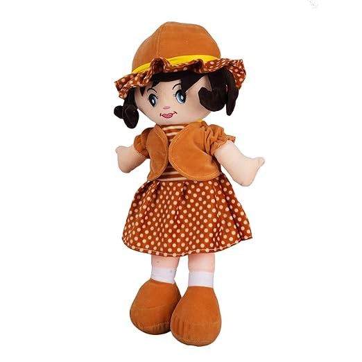 Kidsgallerynx | Doll Super Soft Huggable Doll Toy for Kids | Washable Cuddly Stuffed Soft Plush Toy Helps to Learn Role Play-40Cm, Brown