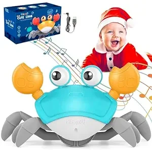Kidsgallerynx | Crawling Crab Baby Musical Kids Toy with LED Lights & Rechargeable Battery | Interactive Early Learning and Entertainment Toys for Kids Toddlers & Infants