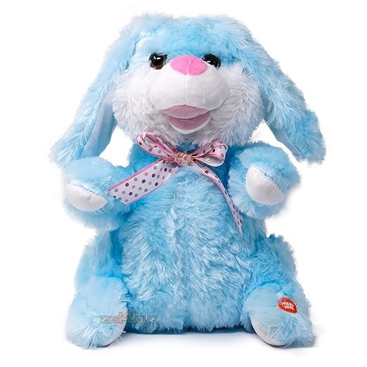 Kidsgallerynx | Dancing and Singing Plush Rabbit Soft Toy for Kids (Blue 28 cm)