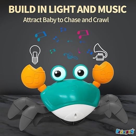 Kidsgallerynx | Crab Baby Musical Kids Toy with LED Lights & Rechargeable Battery | Interactive Early Learning and Entertainment Toys for Kids Toddlers & Infants