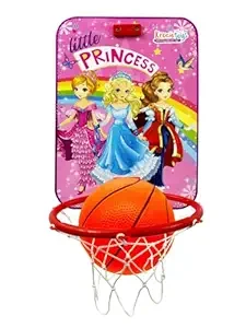 KROCIETOYS Basket Ball kit for Kids Playing Indoor Outdoor Basket Ball Hanging Board with Ball (Little Princess)