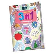 Super Cute 3 In 1 Copy Coloring Book For Kids