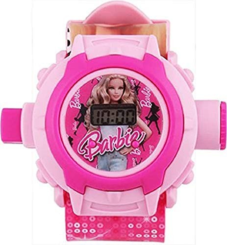 Kidsgallerynx | Disney Barbie Princess Toy and Games Projector Automatic Digital Light Display 24 Images Barbie Wrist LED Girl's Watch for Birthday Christmas (Pink)